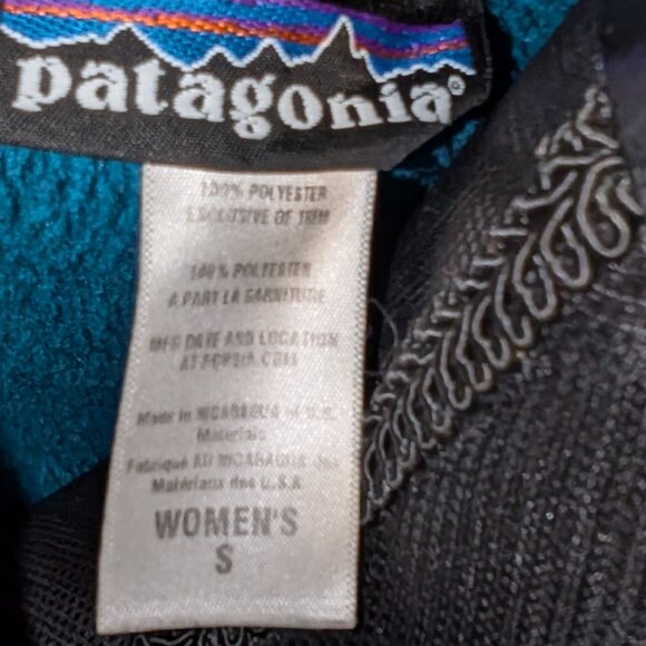 Patagonia Blue Polartec Fleece T-snap Deep Pile Synchilla Jacket Womens Size S - Picture 3 of 4